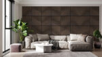 Vienna Walnut – Acoustic 3D Panel ψαροκόκαλο τετράγωνο πλακάκι 21,5/553/553 mm - Image 2