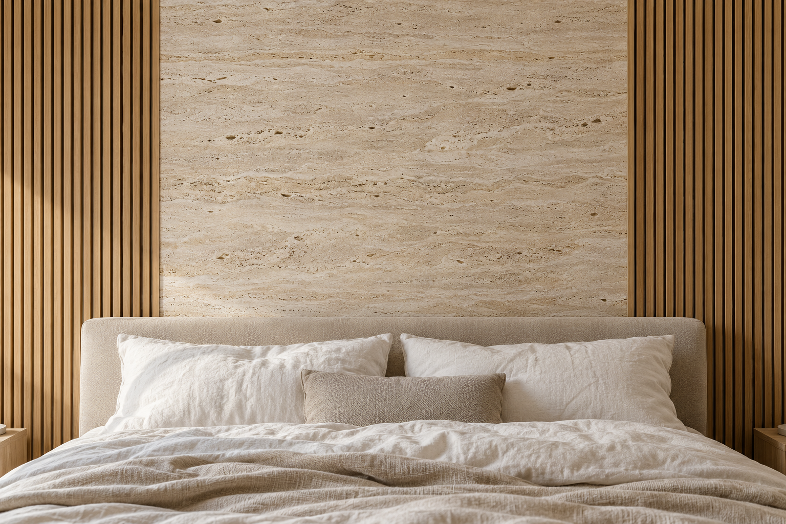 Wall behind bed